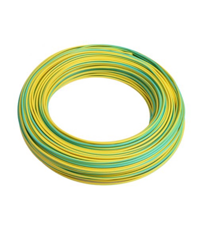Fil électrique rigide jaune vert 1*1.5mm² CRM Chakira câbles tunisie électricité électronique Megrine consommable accessoires appareillage Somef rallonge Schneider Electric