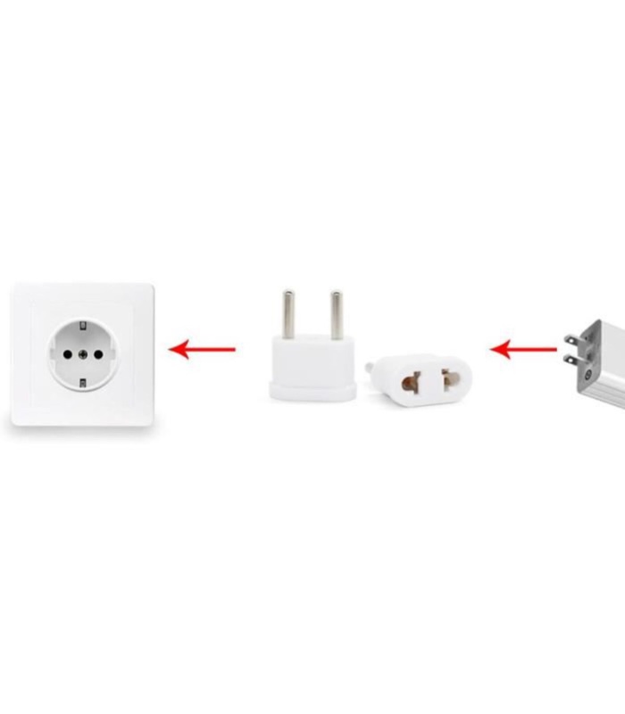 Adaptateur de voyage, Europe vers US, avec Fiche mâle Européenne