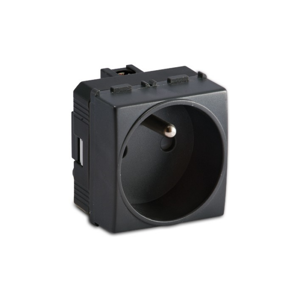 Prise 2P+T 16A NOIR