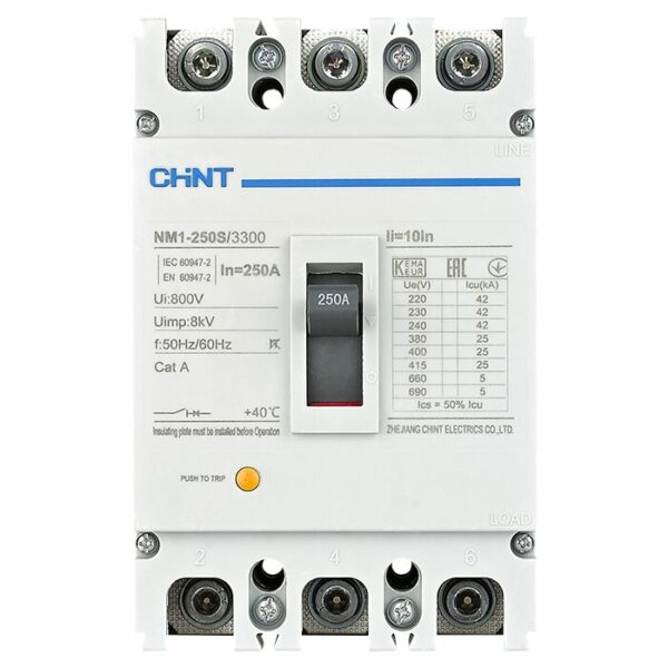 Disjoncteur compact fixe NM1-250S-3300 3 pôle 25KA CHINT