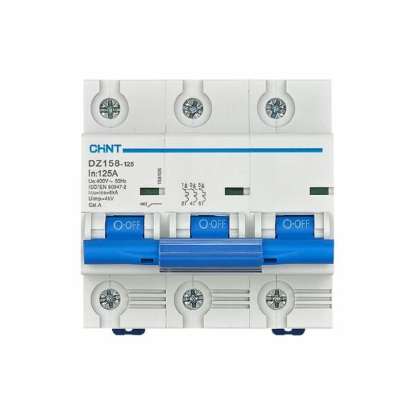 Disjoncteur tripolaire DZ158-125 100A 10KA CHINT