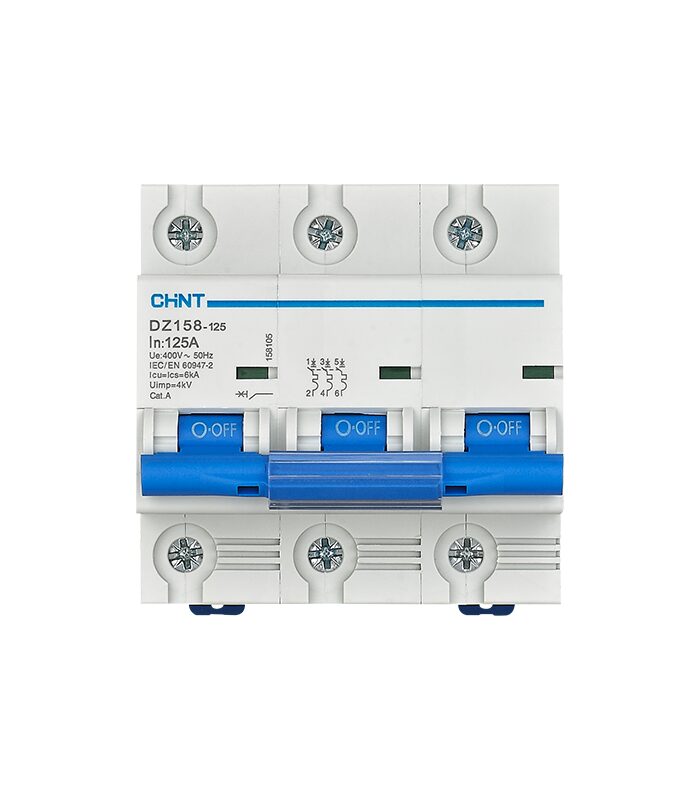 Disjoncteur tripolaire DZ158-125 100A 10KA CHINT
