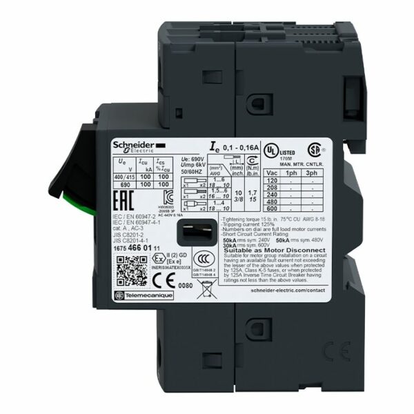 Disjoncteur moteur 0.4 à 0.63A